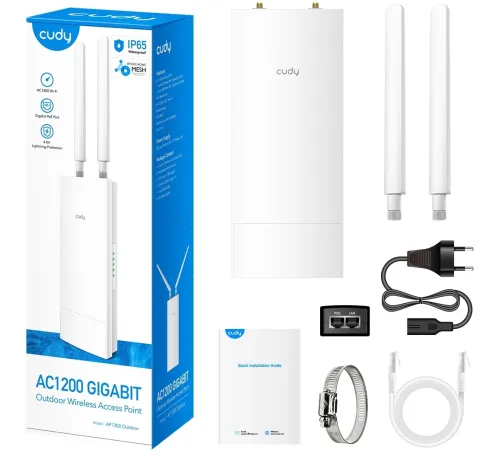 Повторитель беспроводного сигнала Cudy AP1300 Outdoor AC1200 Wi-Fi белый Повторитель беспроводного сигнала Cudy AP1300 Outdoor AC1200 Wi-Fi белый