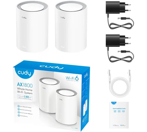 Маршрутизатор Cudy M3000 (M3000(2-PACK)) AX3000 10/100/1000/2500BASE-T белый (упак.:2шт)