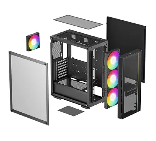 Корпус Deepcool MATREXX 55 V4 MESH черный без БП E-ATX 2xUSB2.0 1xUSB3.0 audio bott PSU