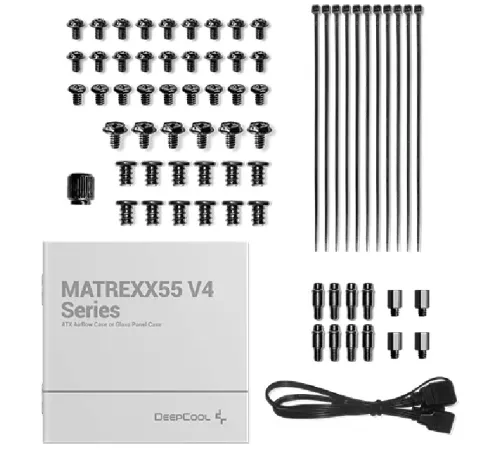 Корпус Deepcool MATREXX 55 V4 MESH черный без БП E-ATX 2xUSB2.0 1xUSB3.0 audio bott PSU