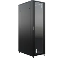 Шкаф серверный NTSS Премиум (NTSS-R42U80100GS-BL) напольный 42U 800x1000мм пер.дв.стекл металл 900кг черный 160кг