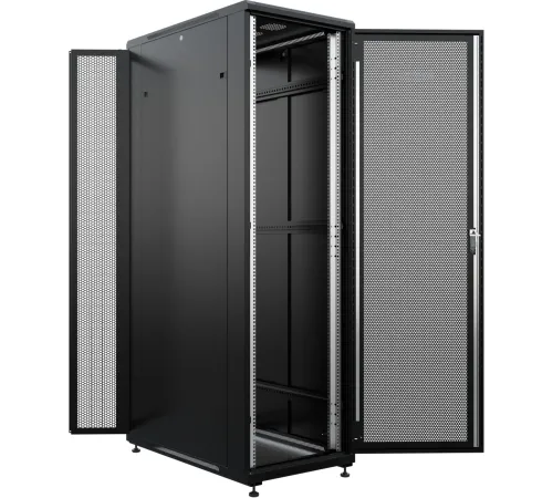 Шкаф серверный NTSS Премиум (NTSS-R42U60120PD/PDD-BL) напольный 42U 600x1200мм пер.дв.перфор. металл 900кг серый 150кг