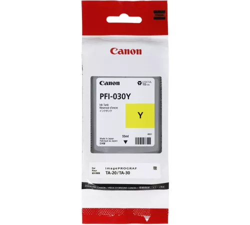 Картридж струйный Canon PFI-030Y 3492C001АА желтый (55мл) для Canon imagePROGRAF TA-20, TA-30, TM-240, TM-340.