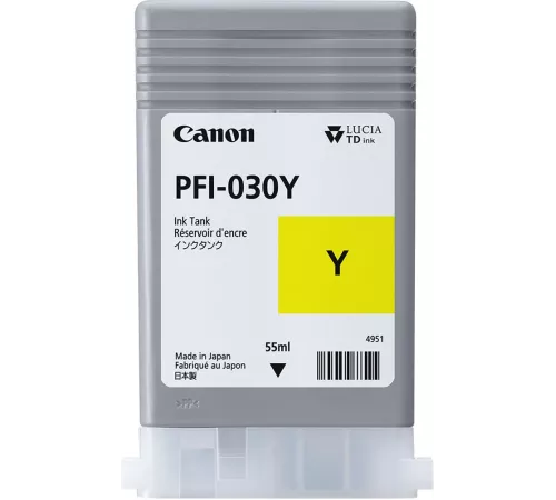 Картридж струйный Canon PFI-030Y 3492C001АА желтый (55мл) для Canon imagePROGRAF TA-20, TA-30, TM-240, TM-340.