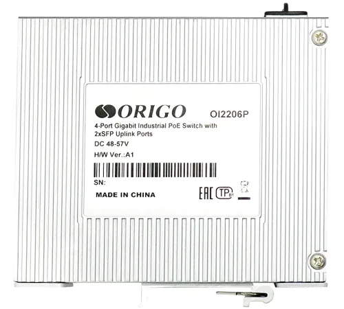 ORIGO OI2206P/120W/A1A Промышленный неуправляемый PoE-коммутатор 4x1000Base-T PoE+, 2x1000Base-X SFP, PoE-бюджет 120 Вт