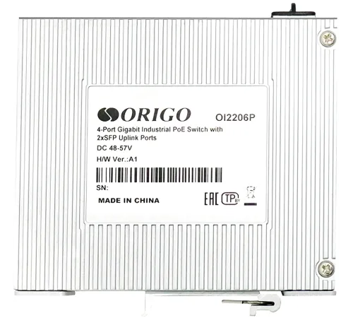 ORIGO OI2206P/60W/A1A Промышленный неуправляемый PoE-коммутатор 4x1000Base-T PoE+, 2x1000Base-X SFP, PoE-бюджет 60 Вт
