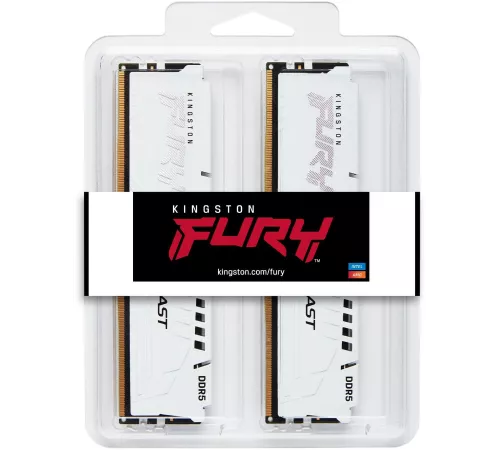 Память DDR5 2x16GB 5600MHz Kingston KF556C36BWEK2-32 Fury Beast White Expo RTL PC5-44800 CL36 DIMM 288-pin 1.25В kit single rank Ret