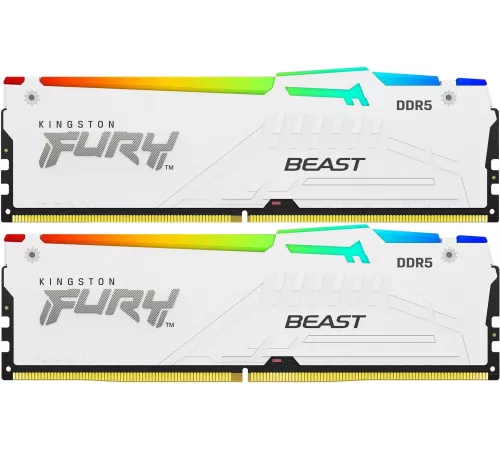Память DDR5 2x16GB 6400MHz Kingston KF564C32BWEAK2-32 Fury Beast RGB RTL Gaming PC5-51200 CL32 DIMM 288-pin 1.4В kit dual rank с радиатором Ret