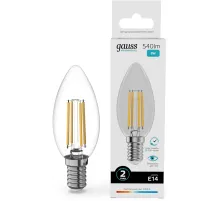 Лампа филам. Gauss Filament 8Вт цок.:E14 свеча св.свеч.бел.нейт. (упак.:10шт) (32128)