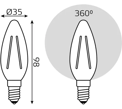 Лампа филам. Gauss Filament 12Вт цок.:E14 свеча св.свеч.бел.нейт. (упак.:10шт) (32122) Лампа филам. Gauss Filament 12Вт цок.:E14 свеча св.свеч.бел.нейт. (упак.:10шт) (32122)
