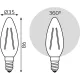Лампа филам. Gauss Filament 12Вт цок.:E14 свеча св.свеч.бел.нейт. (упак.:10шт) (32122)