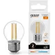Лампа филам. Gauss Filament 12Вт цок.:E27 шар св.свеч.бел.теп. (упак.:10шт) (52212)