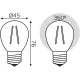 Лампа филам. Gauss Filament 12Вт цок.:E27 шар св.свеч.бел.нейт. (упак.:10шт) (52222)