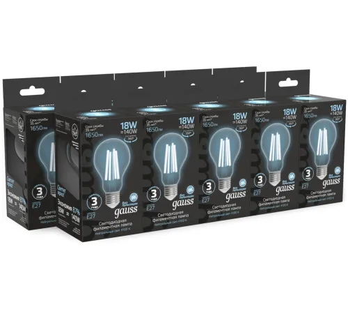 Лампа Filament А60 18W 1650lm 4100К Е27 LED 1/10/40 Лампа Filament А60 18W 1650lm 4100К Е27 LED 1/10/40