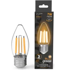 Лампа филам. Gauss Filament 7Вт цок.:E27 свеча св.свеч.бел.теп. (упак.:10шт) (103802107)