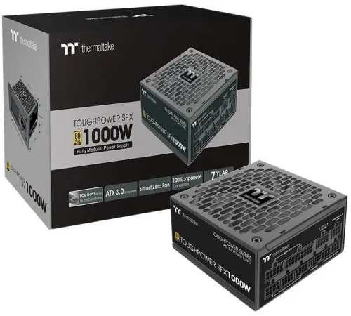 Блок питания Thermaltake SFX 1000W Toughpower SFX1000 Gen.5 80+ platinum 24pin APFC 90mm fan 3xSATA Cab Manag RTL Блок питания Thermaltake SFX 1000W Toughpower SFX1000 Gen.5 80+ platinum 24pin APFC 90mm fan 3xSATA Cab Manag RTL
