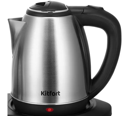 Чайный набор Kitfort КТ-6638 1.8л. 1700Вт нержавеющая сталь/черный корпус: нерж.сталь/пластик
