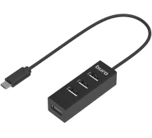Разветвитель USB-C Buro BPH-C-1906 4порт. черный (BU-USBC-HUB-4U20)
