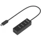 Разветвитель USB-C Buro BPH-C-1906 4порт. черный (BU-USBC-HUB-4U20)