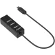 Разветвитель USB-C Buro BPH-C-1906 4порт. черный (BU-USBC-HUB-4U20)