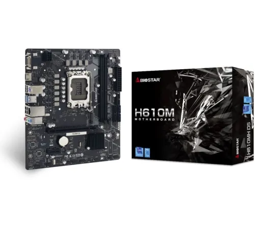 Материнская плата Biostar H610MH D5 Soc-1700 Intel H610 2xDDR5 mATX AC`97 8ch(7.1) GbLAN RAID+VGA+HDMI Материнская плата Biostar H610MH D5 Soc-1700 Intel H610 2xDDR5 mATX AC`97 8ch(7.1) GbLAN RAID+VGA+HDMI