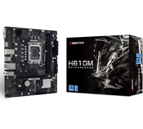 Материнская плата Biostar H610MHP 2.0 Soc-1700 Intel H610 2xDDR4 mATX AC`97 8ch(7.1) GbLAN RAID+VGA+HDMI