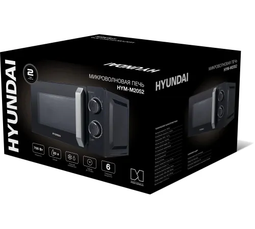 Микроволновая Печь Hyundai HYM-M2052 20л. 700Вт черный/серебристый Микроволновая Печь Hyundai HYM-M2052 20л. 700Вт черный/серебристый
