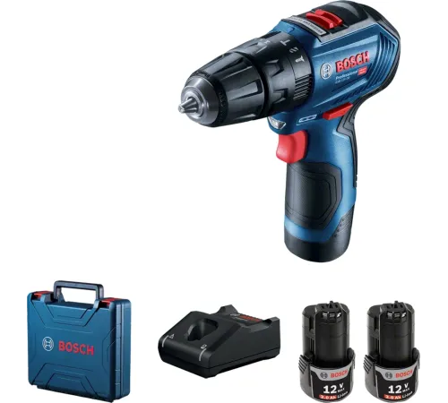 Дрель-шуруповерт Bosch GSB 12V-30 аккум. патрон:быстрозажимной (кейс в комплекте) (06019G9100)