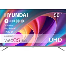 Телевизор LED Hyundai 50" H-LED50BU7100 Frameless Metal серый 4K Ultra HD 60Hz MEMC DVB-T DVB-T2 DVB-C DVB-S DVB-S2 USB WiFi Smart TV