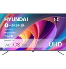 Телевизор LED Hyundai 50" H-LED50BU7100 Frameless Metal серый 4K Ultra HD 60Hz MEMC DVB-T DVB-T2 DVB-C DVB-S DVB-S2 USB WiFi Smart TV