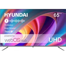 Телевизор LED Hyundai 65" H-LED65BU7100 Frameless Metal серый 4K Ultra HD 60Hz MEMC DVB-T DVB-T2 DVB-C DVB-S DVB-S2 USB WiFi Smart TV