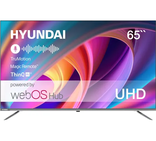 Телевизор LED Hyundai 65" H-LED65BU7100 Frameless Metal серый 4K Ultra HD 60Hz MEMC DVB-T DVB-T2 DVB-C DVB-S DVB-S2 USB WiFi Smart TV Телевизор LED Hyundai 65" H-LED65BU7100 Frameless Metal серый 4K Ultra HD 60Hz MEMC DVB-T DVB-T2 DVB-C DVB-S DVB-S2 USB WiFi Smart TV