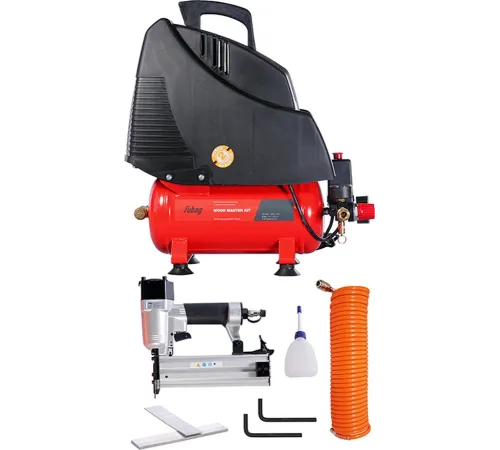 Компрессор поршневой Fubag Wood Master Kit безмасляный 180л/мин 6л 1100Вт красный/черный Компрессор поршневой Fubag Wood Master Kit безмасляный 180л/мин 6л 1100Вт красный/черный