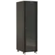 Шкаф серверный Hyperline (TTBR-4268-AS-RAL9004) напольный 42U 600x800мм пер.дв.стекл задн.дв.перфор. 4 бок.пан. 1000кг черный 710мм 2055мм IP20