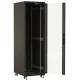 Шкаф серверный Hyperline (TTBR-4268-AS-RAL9004) напольный 42U 600x800мм пер.дв.стекл задн.дв.перфор. 4 бок.пан. 1000кг черный 710мм 2055мм IP20