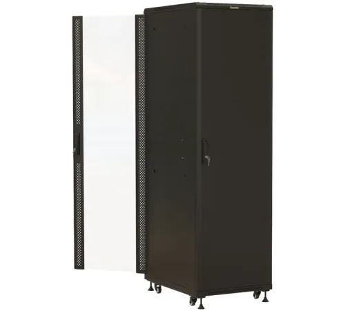 Шкаф серверный Hyperline (TTBR-4268-AS-RAL9004) напольный 42U 600x800мм пер.дв.стекл задн.дв.перфор. 4 бок.пан. 1000кг черный 710мм 2055мм IP20 Шкаф серверный Hyperline (TTBR-4268-AS-RAL9004) напольный 42U 600x800мм пер.дв.стекл задн.дв.перфор. 4 бок.пан. 1000кг черный 710мм 2055мм IP20