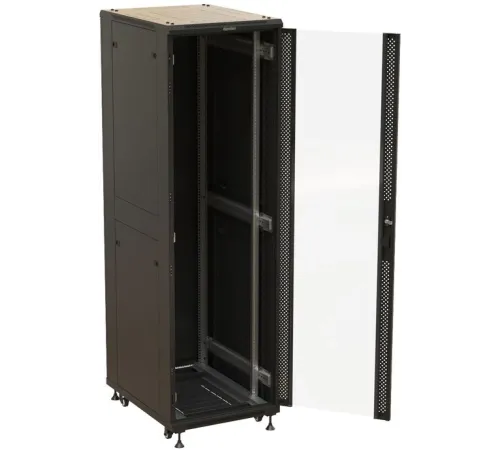 Шкаф серверный Hyperline (TTBR-4268-AS-RAL9004) напольный 42U 600x800мм пер.дв.стекл задн.дв.перфор. 4 бок.пан. 1000кг черный 710мм 2055мм IP20 Шкаф серверный Hyperline (TTBR-4268-AS-RAL9004) напольный 42U 600x800мм пер.дв.стекл задн.дв.перфор. 4 бок.пан. 1000кг черный 710мм 2055мм IP20