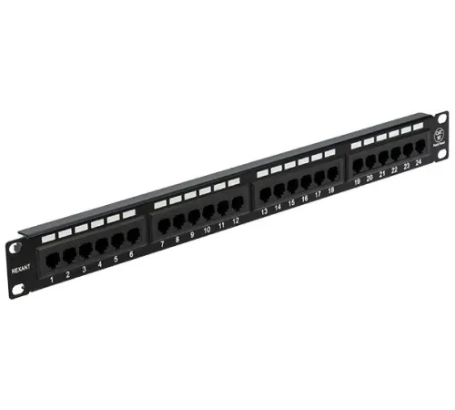 Патч-панель Rexant 04-0021 19" 1U 24xRJ45 кат.5E UTP