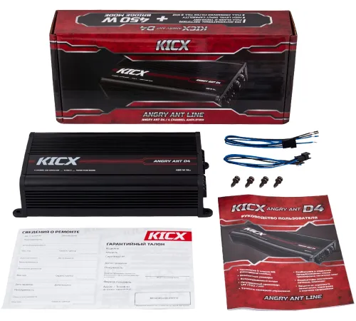Усилитель автомобильный Kicx Angry Ant D4 четырехканальный Усилитель автомобильный Kicx Angry Ant D4 четырехканальный