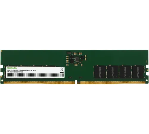 Память DDR5 16GB 5200MHz Digma DGMAD55200016S RTL PC5-41600 CL42 DIMM 288-pin 1.1В single rank Ret Память DDR5 16GB 5200MHz Digma DGMAD55200016S RTL PC5-41600 CL42 DIMM 288-pin 1.1В single rank Ret