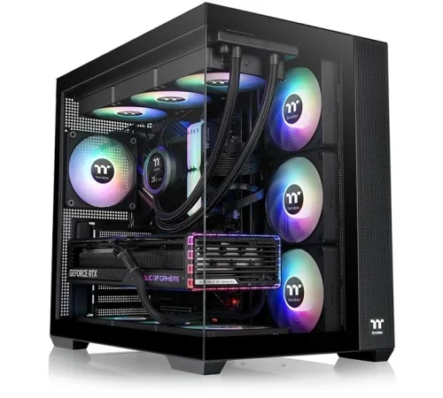 Корпус Thermaltake View 380 TG ARGB черный без БП ATX 9x120mm 5x140mm 1x200mm 2xUSB3.0 audio bott PSU