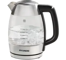 Чайник электрический Hyundai HYK-G9408 1.9л. 2200Вт черный/серебристый корпус: стекло