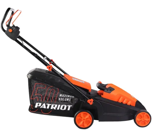 PATRIOT PT 1639E Газонокосилка электрическая [512309639] { бесщёточный, 38см, 1600Вт, трав комби 50л, 20-65мм 5 уровней }