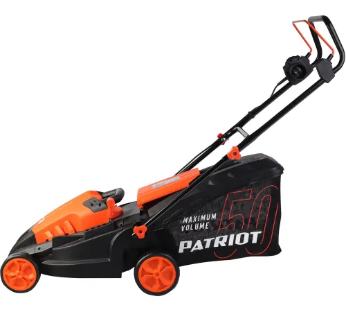PATRIOT PT 1639E Газонокосилка электрическая [512309639] { бесщёточный, 38см, 1600Вт, трав комби 50л, 20-65мм 5 уровней }