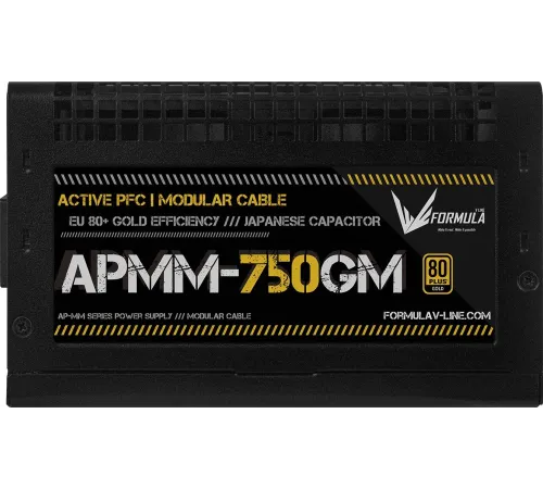 Блок питания Formula ATX 750W APMM-750GM Gen.5 80+ gold (20+4pin) APFC 120mm fan 8xSATA Cab Manag RTL Блок питания Formula ATX 750W APMM-750GM Gen.5 80+ gold (20+4pin) APFC 120mm fan 8xSATA Cab Manag RTL