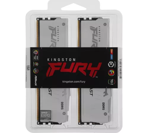 Память DDR5 2x16GB 6400MHz Kingston KF564C32BWEAK2-32 Fury Beast RGB RTL Gaming PC5-51200 CL32 DIMM 288-pin 1.4В kit dual rank с радиатором Ret