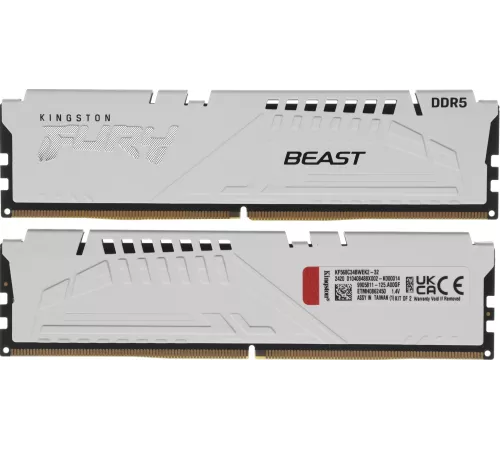 Память DDR5 2x16GB 6800MHz Kingston KF568C34BWEK2-32 Fury Beast RTL Gaming PC5-54400 CL34 DIMM 288-pin 1.4В kit dual rank с радиатором Ret