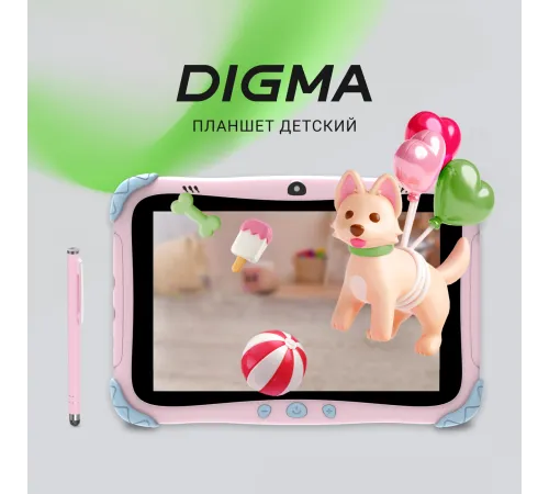 Планшет Digma Kids A8 SC9863A (1.6) 8C RAM2Gb ROM32Gb 8" IPS 1280x800 4G 1Sim Android 11.0 Go розовый 2Mpix 0.3Mpix BT WiFi microSD 512Gb 3000mAh Планшет Digma Kids A8 SC9863A (1.6) 8C RAM2Gb ROM32Gb 8" IPS 1280x800 4G 1Sim Android 11.0 Go розовый 2Mpix 0.3Mpix BT WiFi microSD 512Gb 3000mAh