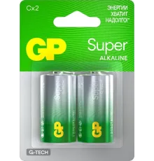 Батарея GP Super G-Tech Alkaline 14A LR14 C (2шт) блистер