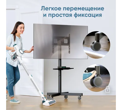 Стойка для телевизора Onkron TS1137 черный 20"-60" макс.45кг напольный мобильный Стойка для телевизора Onkron TS1137 черный 20"-60" макс.45кг напольный мобильный